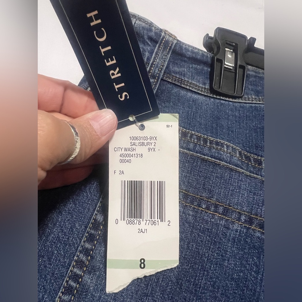 NWT Jones New York High Rise Salsbury 2 Wide Leg Patch Pocket Jeans Winter Boho - Picture 9 of 15